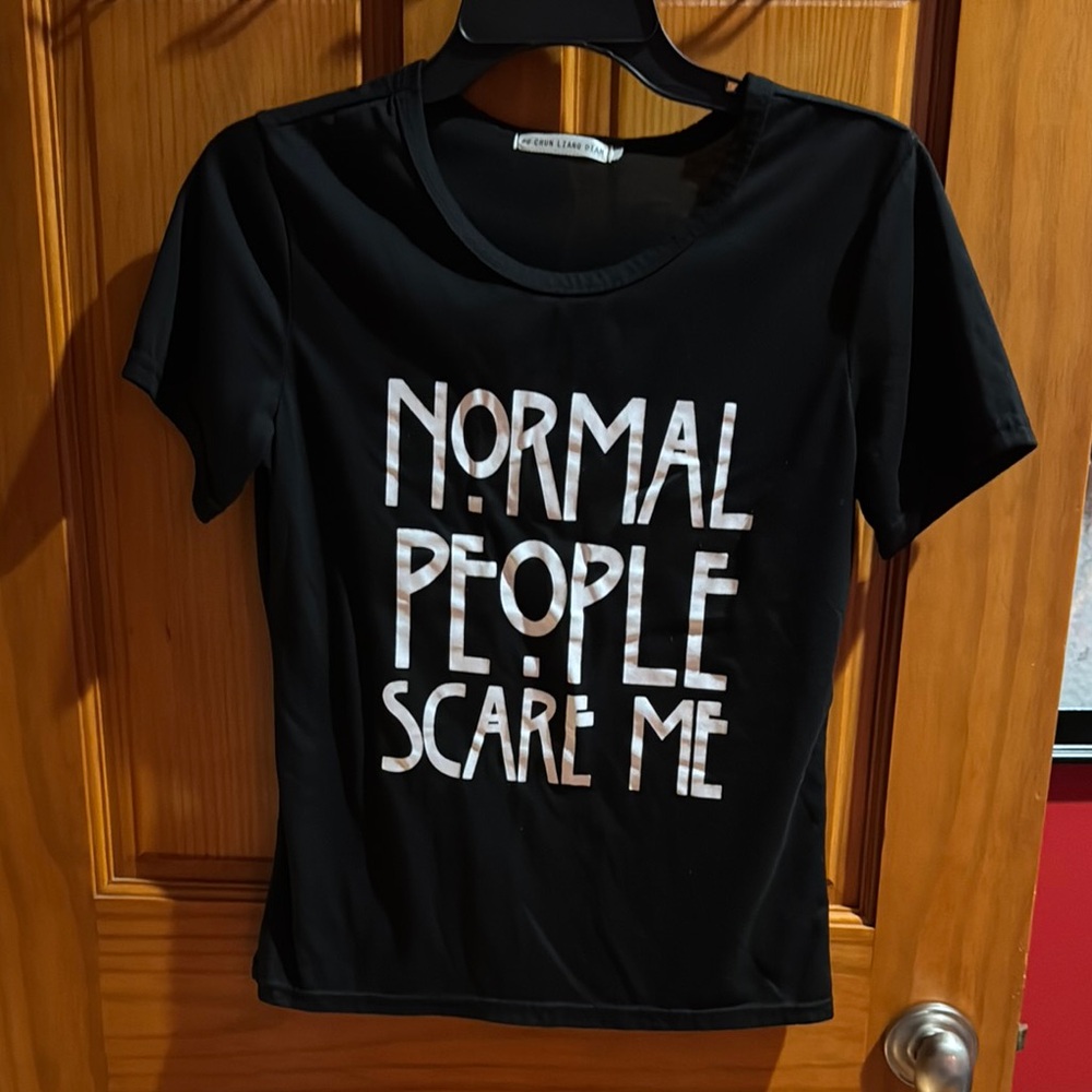 Hot Topic Black Tee with Bold Statement